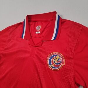 Costa Rica Men Soccer Jersey Size S Red FCRF Futbol Shirt Federación Logo